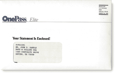 OnePass Elite Statement Envelope